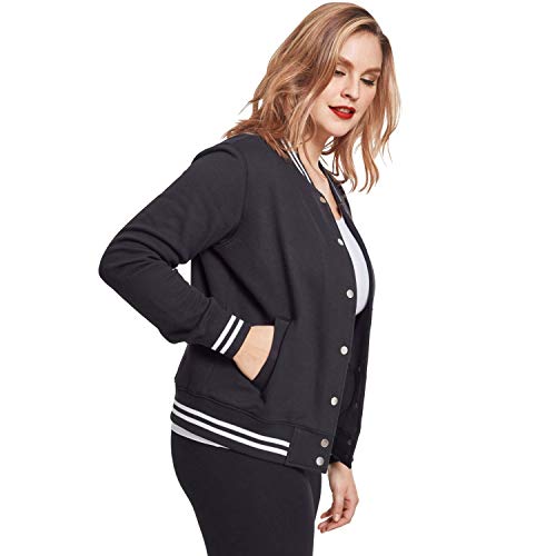 Urban Classics Ladies College Sweat Jacket Chaqueta de chándal, Negro (blk/blk), 3XL para Mujer