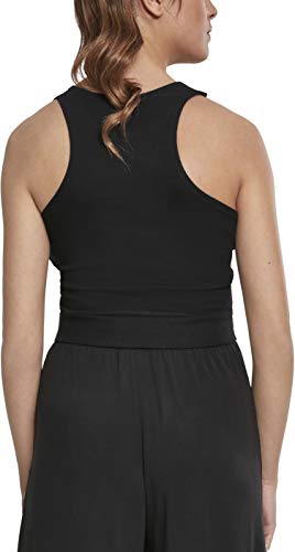 Urban Classics Ladies Squared Short Top Camiseta Deportiva de Tirantes, Negro (Black 00007), Small para Mujer