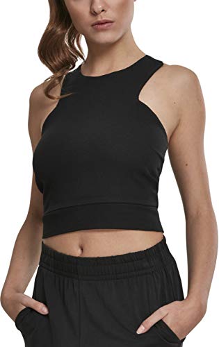 Urban Classics Ladies Squared Short Top Camiseta Deportiva de Tirantes, Negro (Black 00007), Small para Mujer