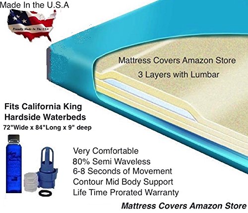 U.S. Water Mattress California King - Colchón semirondulado con soporte lumbar