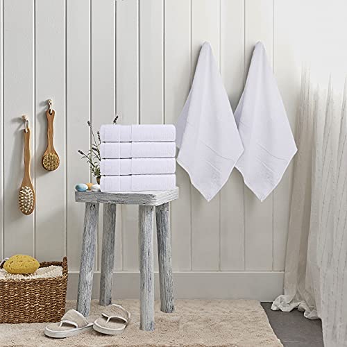 Utopia Towels - 6 Toallas de Gimnasio, Toallas de Piscina (56 x 112 cm) - 500 gsm - Toalla de Secado rápido multipropósito Ligera (Blanco)