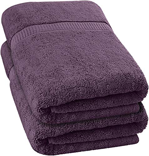 Utopia Towels - Lujosa Toalla de Baño Jumbo (90 x 180 CM, Púrpura/Ciruela) - 600 gsm, 100% Algodón Ring Spun Altamente Absorbente y de Secado Rápido - Sábana de Baño Súper Suave (Paquete de 2)