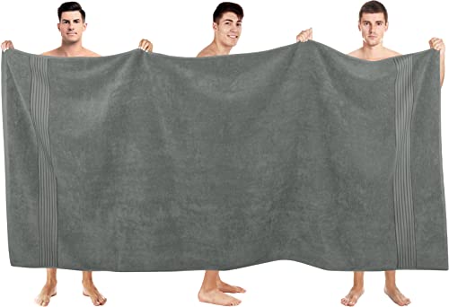 Utopia Towels-Toalla de baño Extragrande de Lujo (Gris) -100% algodón Hilado en Anillo, Ultra Suave y Muy Absorbente, Toallas de baño de 600 g/m² de Grosor, 90 x 180 cm, Toalla de baño Grande
