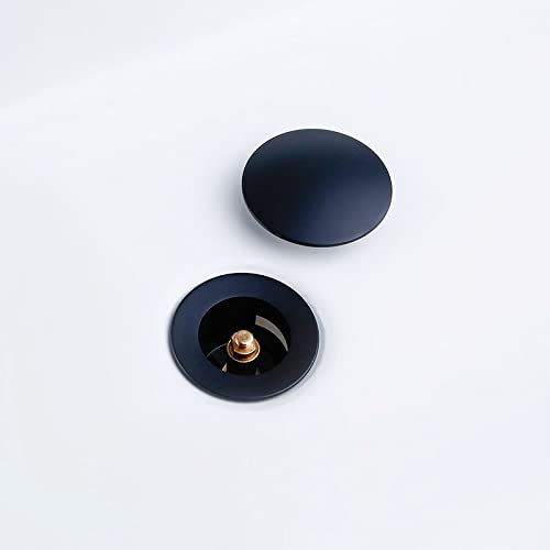 VALAZ Tapón universal apta para lavabo y bidé sin rebosadero en negro mate válvula para desagüe Click Clack, Pop-Up