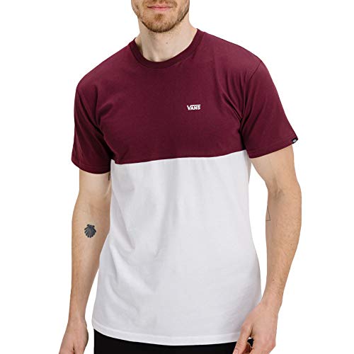 Vans Camiseta Colorblock, White-Port Royale, XL para Hombre