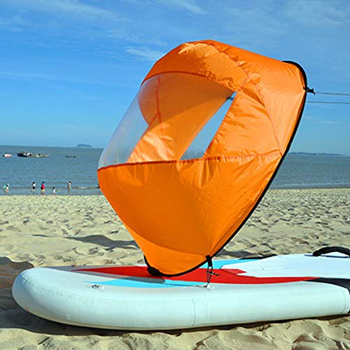 Vela de viento para kayak, barco, vela de 42 pulgadas, con ventana transparente, canoas de viento para kayak, barco, velero, canoa, estilo plegable