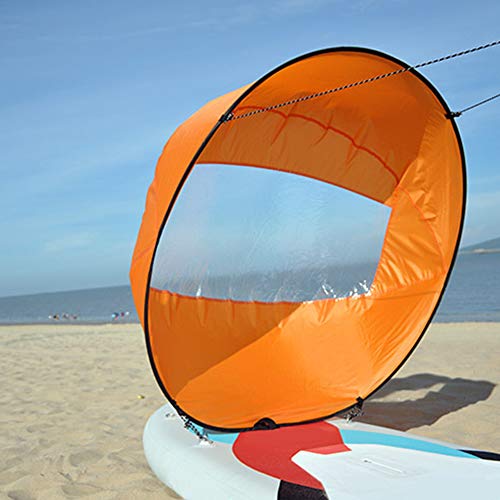 Vela de viento para kayak, barco, vela de 42 pulgadas, con ventana transparente, canoas de viento para kayak, barco, velero, canoa, estilo plegable