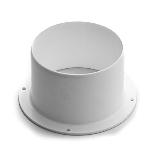Vent Systems - Conector de conducto de ventilación de 125 mm / 12,5 cm con brida de ventilación recta, tubo de ventilación de plástico para refrigeración sistema de ventilación HVAC, 125 mm