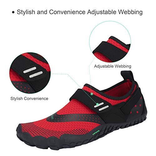 Verano Barefoot Minimalistas Mujer Zapatillas de Trail Descalzos Respirable Secado rápido Mujers Zapatos de Agua Deportes Acuáticos Escarpines Rojo 37