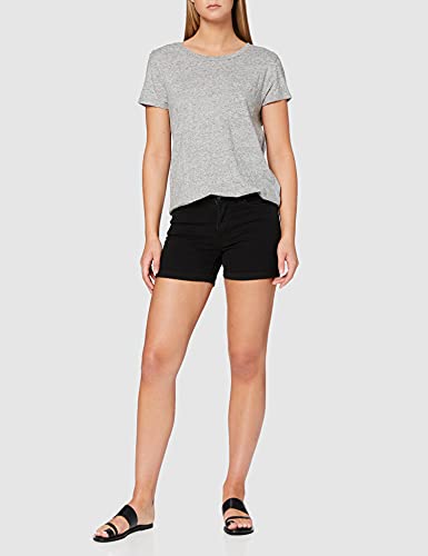 Vero Moda NOS Vmhot Seven NW Dnm Fold Shorts Mix Noos Pantalones Cortos para Mujer , Negro (Black) , 36 (Talla del fabricante: X-Small)