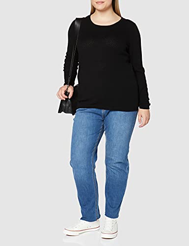 VERO MODA Vmcare Structure Ls O-neck Blouse Noos - Suéter para mujer, color negro, talla 40 (talla fabricante: L)