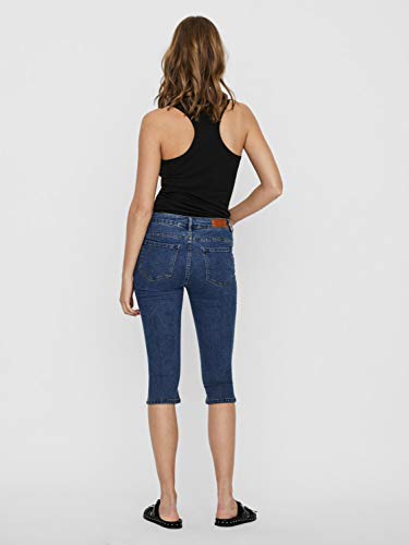 Vero Moda Vmhot Seven NW Dnm Slit Knicker Color Jeans, Medio De Mezclilla Azul, M para Mujer