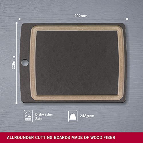 Victorinox Tabla de cortar Allrounder de tamaño medio fabricada en acero inoxidable, de color negro, 292 x 229 x 7mm