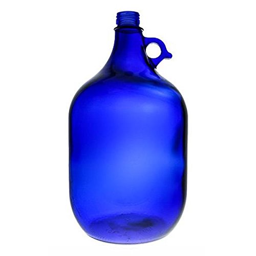Viva Haushaltswaren - Botella Grande (Cristal, tapón de Rosca, Capacidad de 5 litros), Color Azul