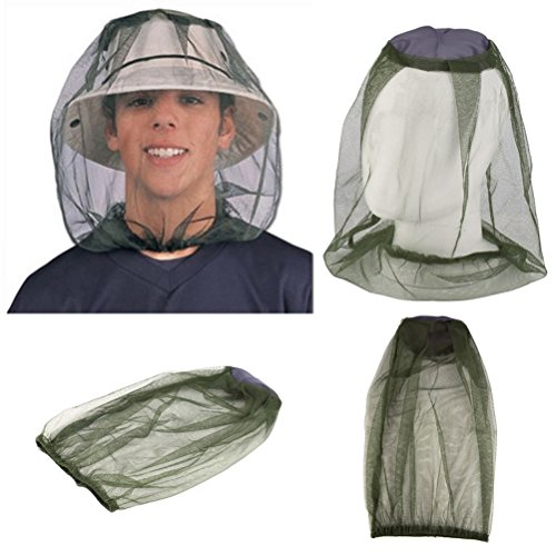 VORCOOL antimosquitos cabeza net, 4 del paquete cara cuello – Red mosquitera antimosquitos Medio – Avisador de red para Outdoor Pesca