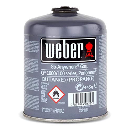 Weber - Juego de bombonas de gas 26100 para la serie Q 100 y Performer Touch-N-Go, 5 unidades
