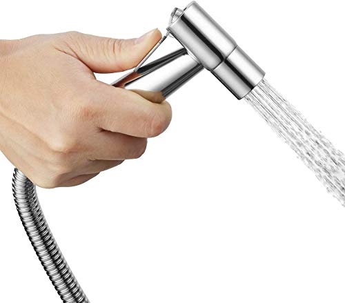 WEIDMAX Hand Held Bidet Sprayer Acero inoxidable Cepillado Níquel Pulverizador Paño del baño Lavadora de pañales Portátil A prueba de óxido Cabeza de pulverizador de ducha para Personal