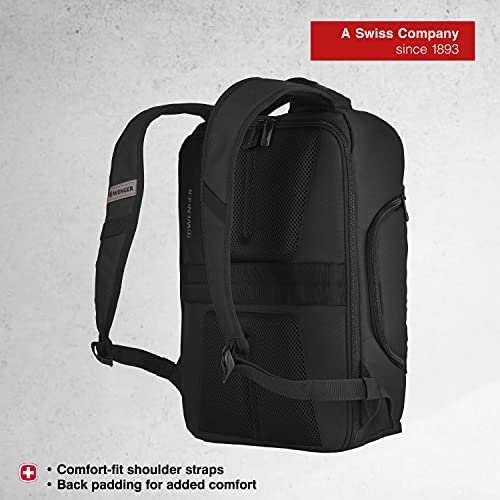 Wenger 606488 TECHPACK 14" Laptop Backpack, for Tech Equipment with Fully customizable padded dividers in Black {12 Litres}