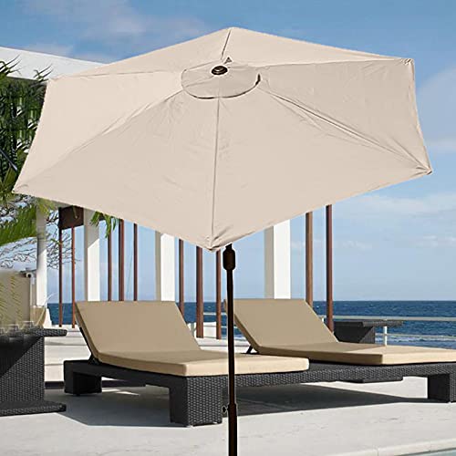 WERTSWF Tela de repuesto para sombrilla de 3 m, protección UV, cubierta de paraguas de poliéster para 6 varillas estándar, voladizo, sombrillas colgantes offset