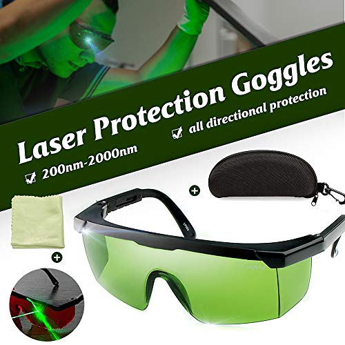 Weytoll Gafas de protección Ocular, Gafas de protección láser IPL 200nm-2000nm Gafas de seguridad láser OD4 + Gafas protectoras con estilo