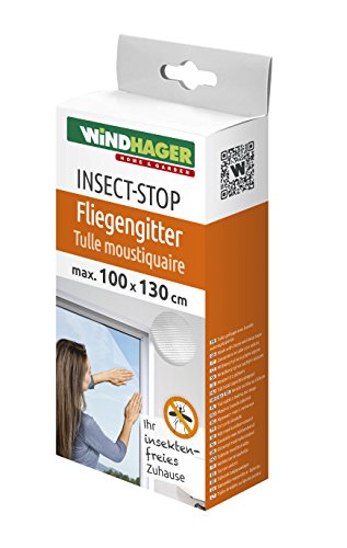 Windhager mosquitera, Tejido de protección contra Insectos de Fibra de Vidrio de Alta Calidad, Blanco, 100 x 130 cm, 03487