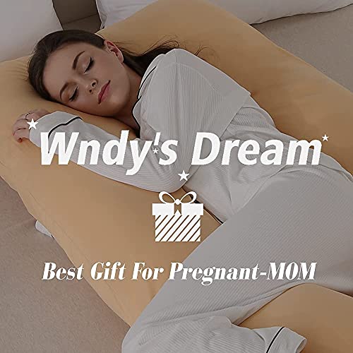 Wndy's Dream Funda de Almohada de Embarazo en Forma de U, desenfundable y Lavable de algodón