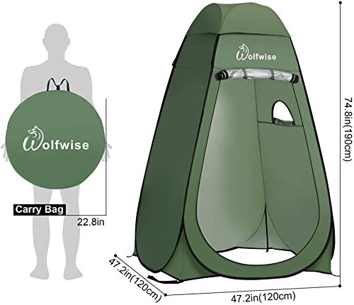 Wolfwise Tienda de Campaña Tent Abrir Cerrar Automáticamente Pop Up Portable Sirve para Camping Playa Bosques Zonas de Aseo Carpas