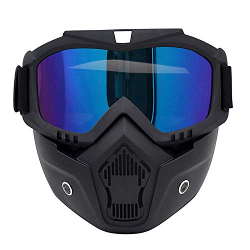 YMYGCC Gafas De Nieve Hombres Mujeres Snowmobile Skiing Gafas Lavable Reutilizable Face Ski Snowboard Mask Invierno Cálido Avance de Viento Ciclismo Gafas Protectoras 55 (Color : Black)