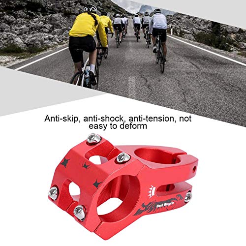 Yosoo Health Gear Vástago de 31,8 mm, Vástago de Bicicleta de aleación de Aluminio, Vástago de Manillar de Bicicleta para Bicicleta de montaña, Bicicleta de Carretera, BMX, MTB(Rojo)