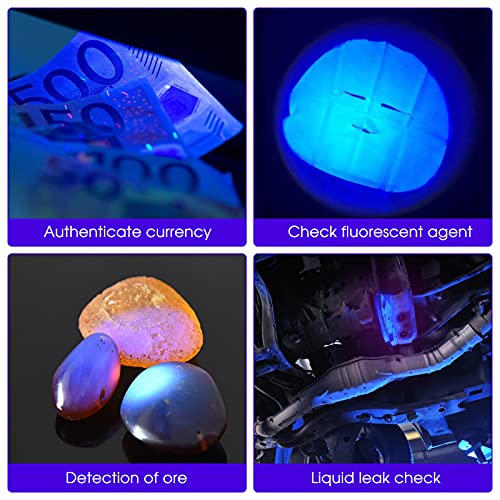 YOUTHINK Linterna UV 51 LED, Linterna Luz Ultravioleta 395nm Luz Negra para Detectar Orina de Mascotas en Alfombra, UV Flashlight Portátil para Caza Escorpión