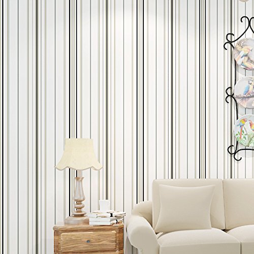 ytmn Moderno minimalista hogar no tejido Mediterráneo oriental salón dormitorio TV fondo pared de papel pintado a rayas, 2, 0.53m*10m