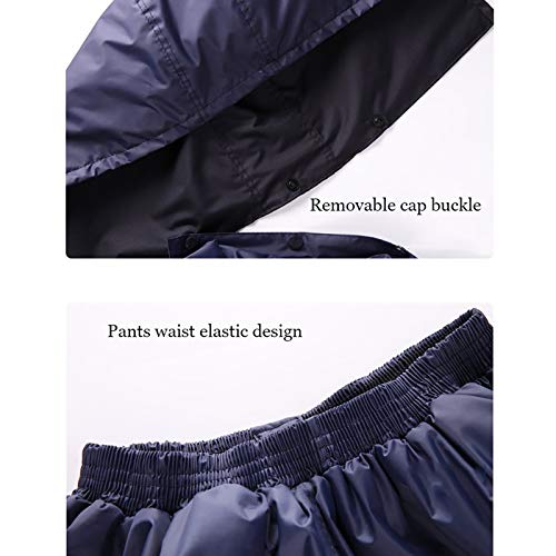 YXWJ Traje de Lluvia (Chaqueta + pantalón), 100% Impermeable, Transpirable, Costura sellada, 10000 mm / 3000 g, Cremallera