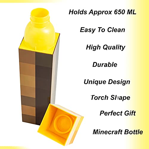 Zak Designs Minecraft - Linterna de la escuela Old School Gaming botella de agua – 625 ml – libre de BPA