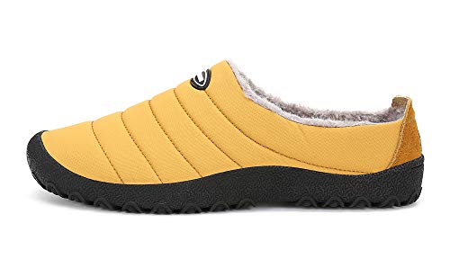 Zapatillas de Estar para Casa Hombre Mujer Invierno Calentitas Zapatillas de Deporte con Suela Antideslizante,Amarillo,39