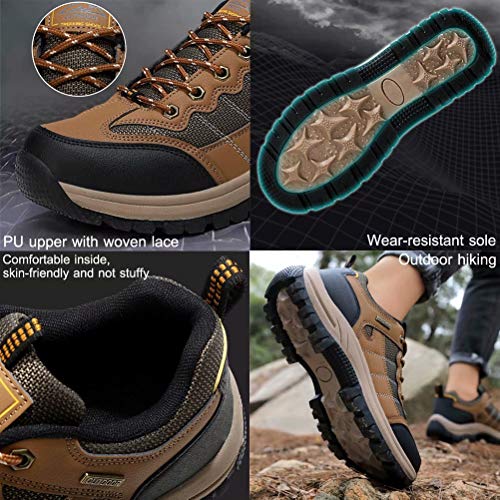 Zapatillas de Senderismo Hombre Transpirable Zapatillas de Trekking Antideslizantes AL Aire Libre Zapatos de Montaña Negro 39