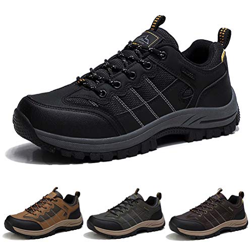 Zapatillas de Senderismo Hombre Transpirable Zapatillas de Trekking Antideslizantes AL Aire Libre Zapatos de Montaña Negro 39