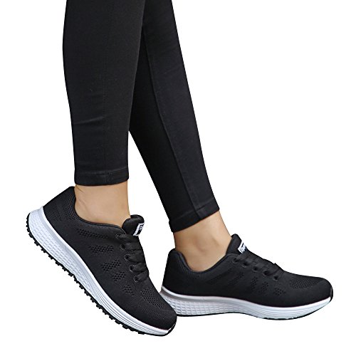 Zapatillas Deportivas De Mujer Baratas Zapatos Malla Running Fitness Sneakers Casual Rebajas Deporte Exterior Calzado Harpily (38, Negro)