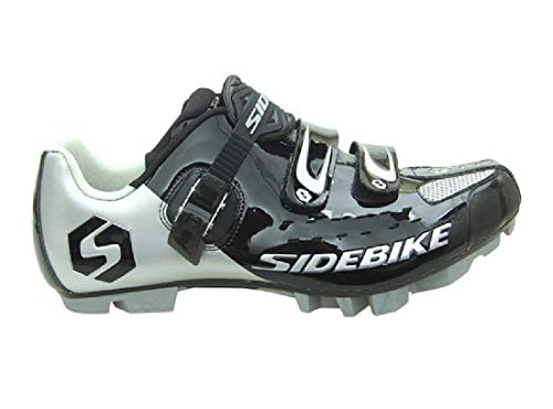 Zapatillas para ciclismo BTT, profesionales, transpirables, para hombre y mujer, compatibles con pedales SPD, Unisex adulto, Black Silver 001, 43 EU