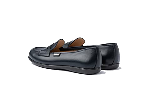Zapatos Colegiales de Niña Color Marino | Zapatos Mocasines Fabricados en Piel | Disponibles Desde la Talla 35 hasta la 40 | Hecho en España | Mi pequeña Modelo 467.