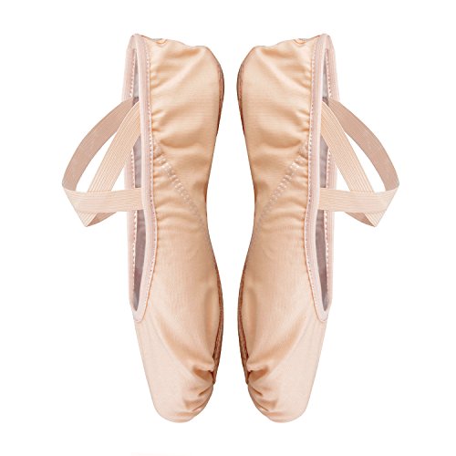 Zapatos de ballet tallas 25 - 44, 16 - 28 cm, rosa vivo, para el gimnasio o yoga, (rosa claro), EU30