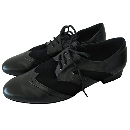 Zapatos de salón de baile para hombre Salsa Latin Tango Rock's N Roll's Socials Party Dance Shoe, negro (Negro), 43 EU