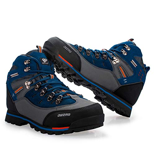 Zapatos de Senderismo para Hombre Zapatillas de Deporte Impermeables Antideslizantes con Cordones de caña Alta Escalada al Aire Libre Trekking Botines de Invierno