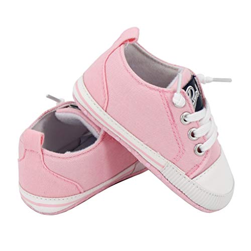 Zapatos para bebé Auxma La Zapatilla de Deporte Antideslizante del Zapato de Lona de la Zapatilla de Deporte para 3-6 6-12 12-18 M (12-18 M, Rosado)