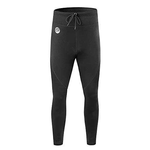 ZCCO Pantalones de Neopreno para Hombre, Pantalones Largos de Neopreno de 1,5 mm para Hacer Surf, Kayak, natación, Buceo, piragüismo (Negro, XL)