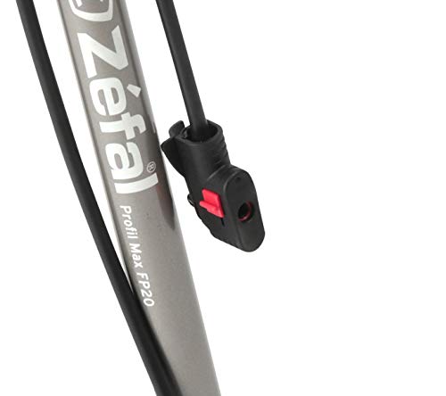 ZEFAL Profil MAX FP20, Bomba de Pie para Bicicleta con Válvulas Presta/Schrader/Dunlop - Presión 9 Bares - Ciclismo