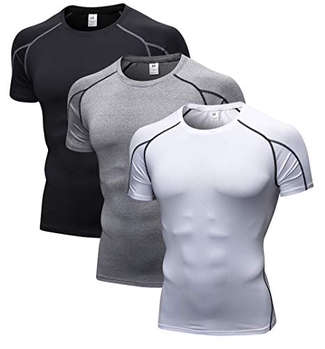 ZENGVEE para Camisetas de Compresión Hombres de Secado Rápido, Paquete de 3 Chalecos, Camisetas para Hombre, Camisetas Sin Mangas