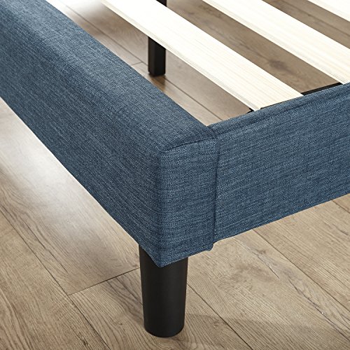 Zinus EU-FUNP-I Upholstered Button Detailed Platform Bed, Metal/Wood/Fabric, Single