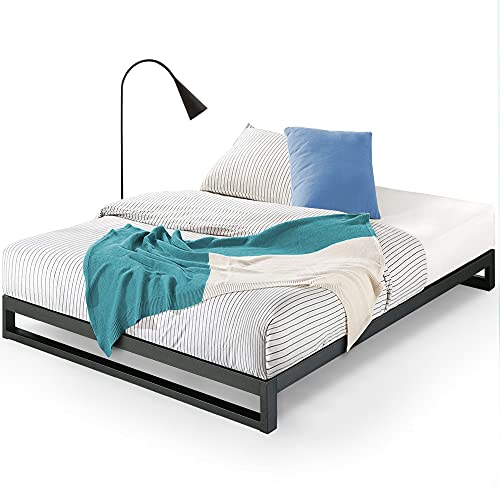 ZINUS Trisha Estructura de cama metálica de 18 cm, Base para colchón, Somier de láminas de madera, Para adultos, niños, adolescentes, 90 x 190 cm, Negro