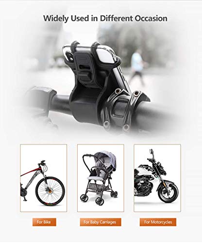 ZOESON Soporte Universal para Bicicleta con Correa de Silicona - Se Adapta a los teléfonos Inteligentes iPhone X, 8, 8 Plus, 7, 7 Plus, 6, 6 Plus y Todos los teléfonos Inteligentes de 4-6 Pulgadas
