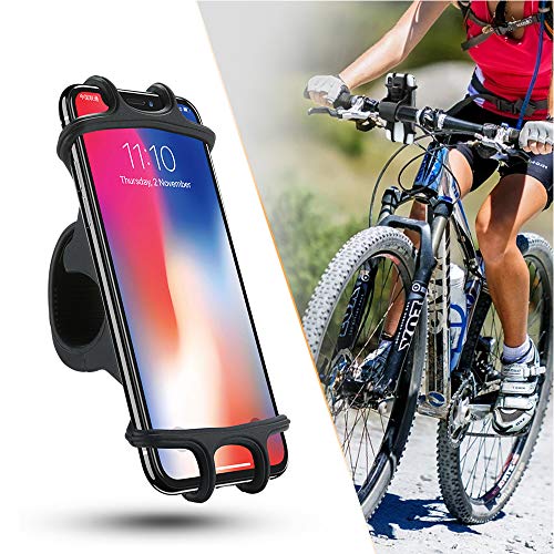 ZOESON Soporte Universal para Bicicleta con Correa de Silicona - Se Adapta a los teléfonos Inteligentes iPhone X, 8, 8 Plus, 7, 7 Plus, 6, 6 Plus y Todos los teléfonos Inteligentes de 4-6 Pulgadas